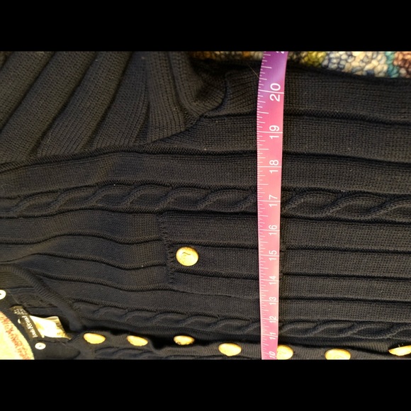 Navy Knit Cardigan and Skirt Suit - Picture 4 of 8